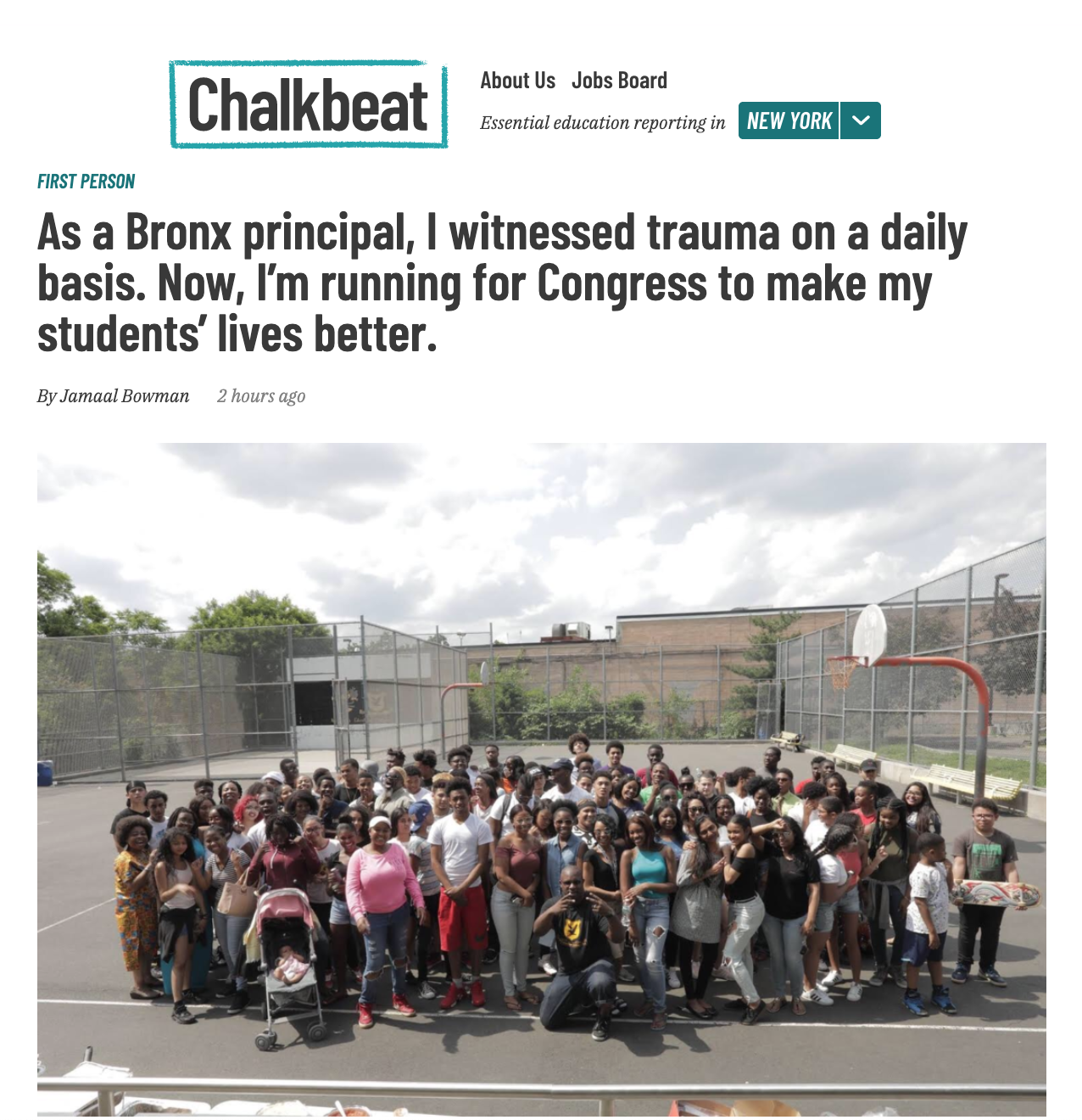Chalkbeat Op-Ed by Jamaal Bowman Preview Image